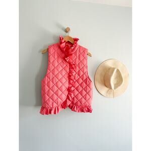 Clare V | Florence Vest Flamingo Pink Quilted Vest | Sz M/L